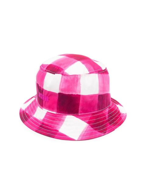 MSGM gingham-check bucket hat