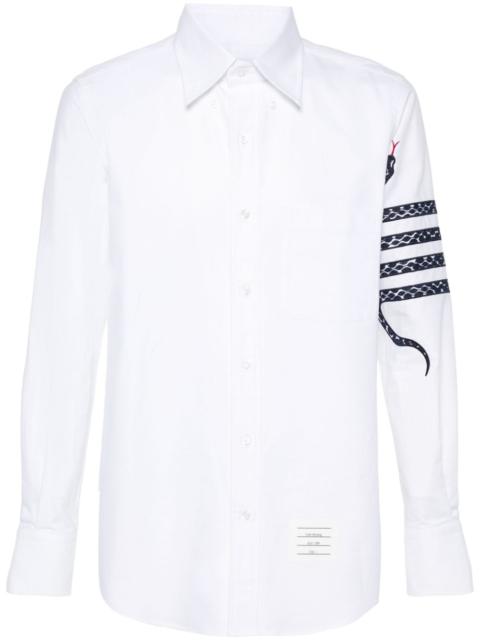 Thom Browne embroidered-snake cotton shirt