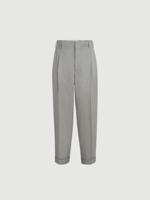 Brunello Cucinelli Linen, virgin wool and mohair gabardine trousers with double pleats