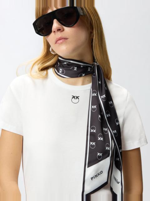 PINKO T-SHIRT WITH LOVE BIRDS LOGO SCARF