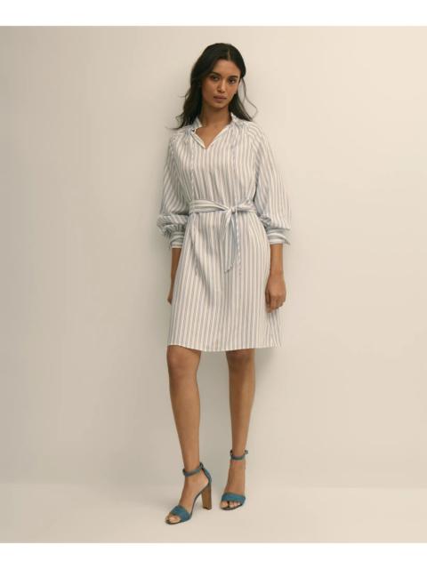 Brooks Brothers Viscose Pullover Striped Belted Shirt Dress