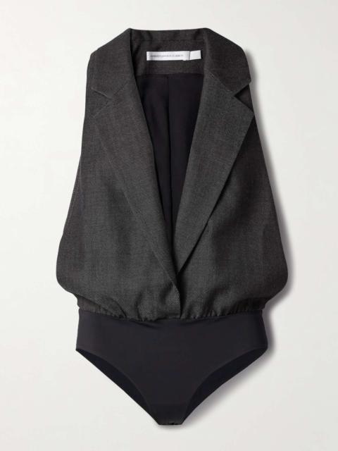 CHRISTOPHER ESBER Facile wool-twill and stretch-jersey bodysuit Black