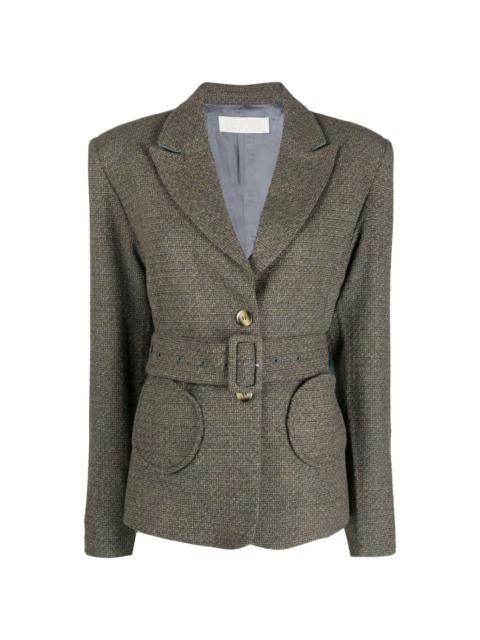 Andy panelled belted single-breasted blazer