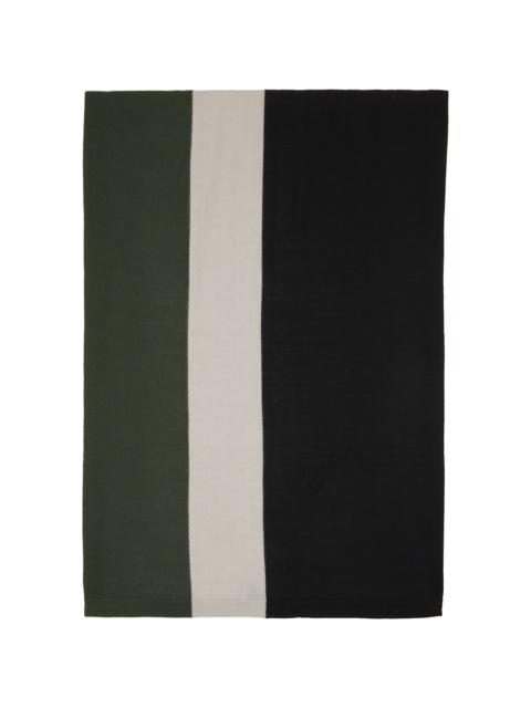 Kiko Kostadinov Black & Khaki Sigo Knit Scarf