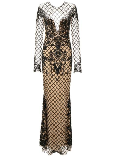 ZUHAIR MURAD bead-detail cut-out dress