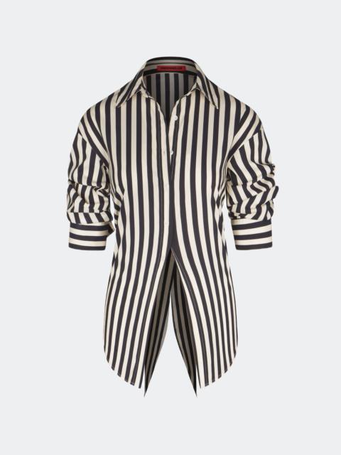 SIMONMILLER Loch Poplin Button Up in Black/White Stripe