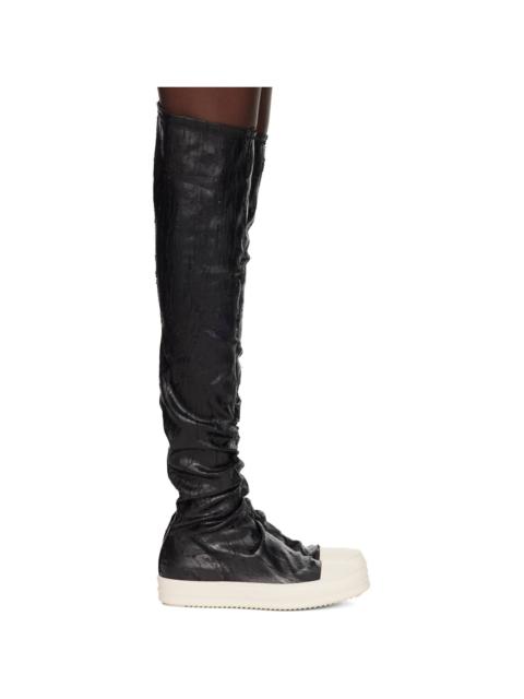 Rick Owens DRKSHDW Black Tower High Sock Sneaks Tall Boots