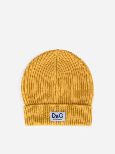 Dolce & Gabbana Knit cashmere hat with D&G patch