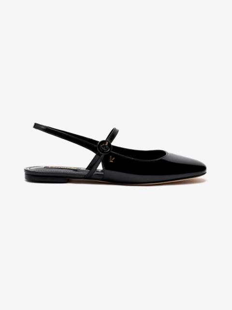 Larroudé Georgina Ballet Flat In Black Patent Leather