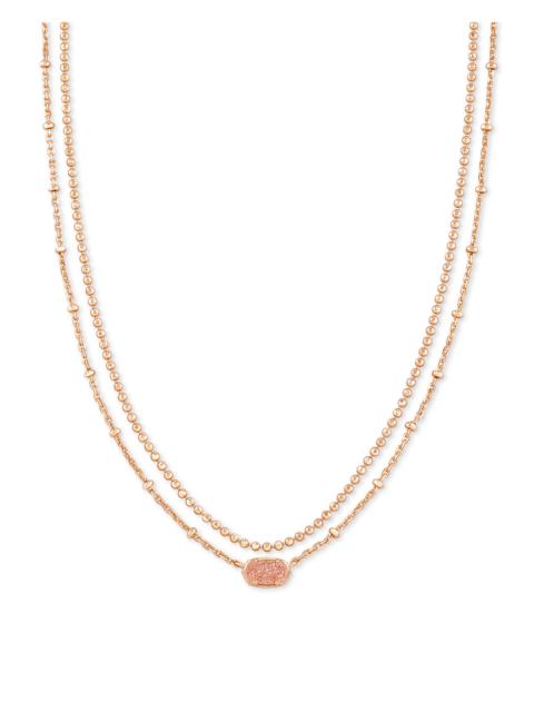 KENDRA SCOTT Emilie Rose Gold Multi Strand Necklace in Sand Drusy
