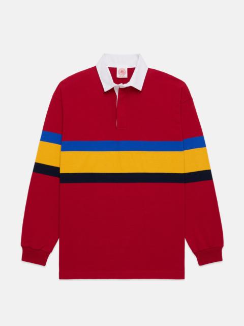 J. PRESS MADE-IN-USA RED MOUNTAIN STRIPE COTTON RUGBY