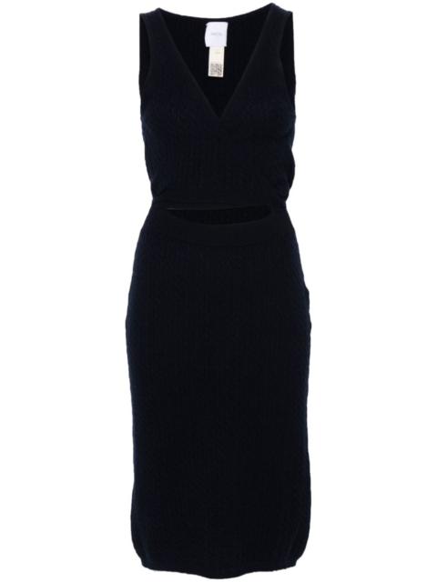 PATOU logo-patch cable-knit dress