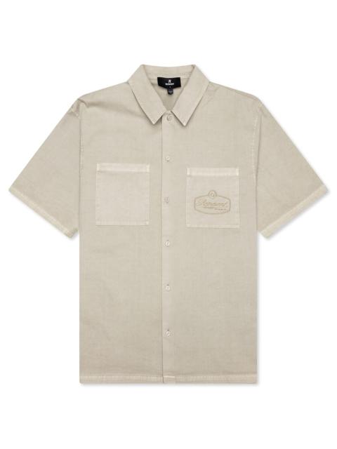 REPRESENT SHORT SLEEVE COTTON OVERSHIRT - BEIGE