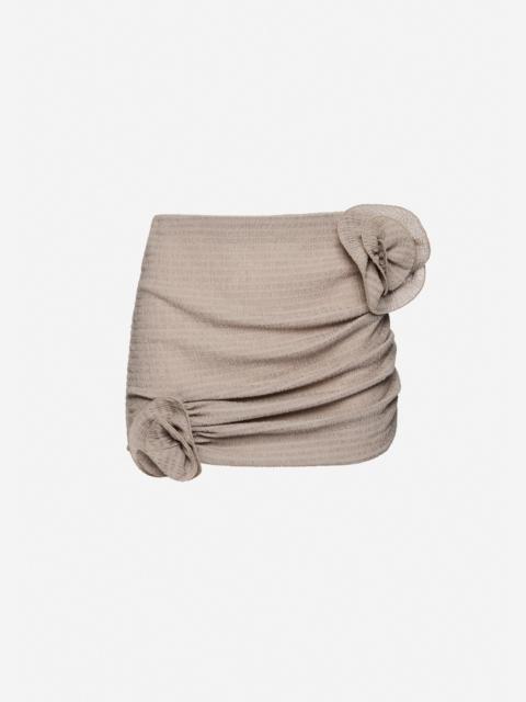 MAGDA BUTRYM Crepe rose mini skirt in brown