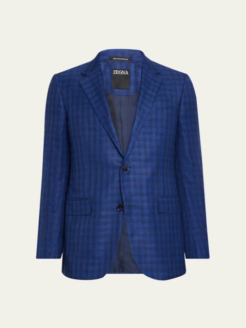 ZEGNA Men's Gingham Check Single-Breasted Sport Coat