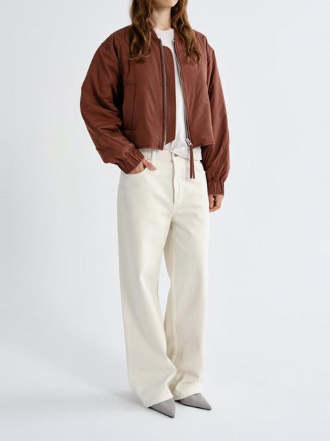 AGOLDE LENI BOMBER JACKET IN PALISANDER