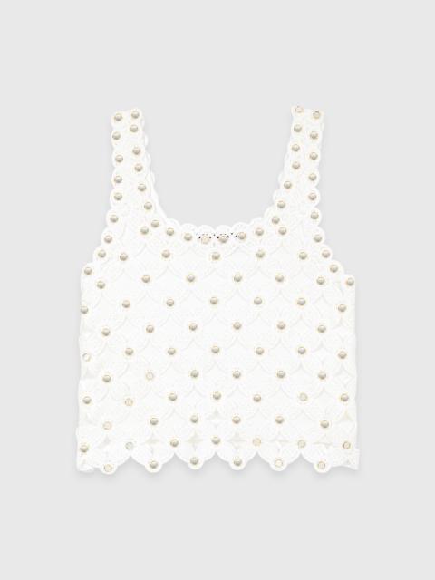 maje Mirrored crochet top