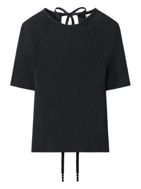 TORY BURCH ribbed tie-back pullover