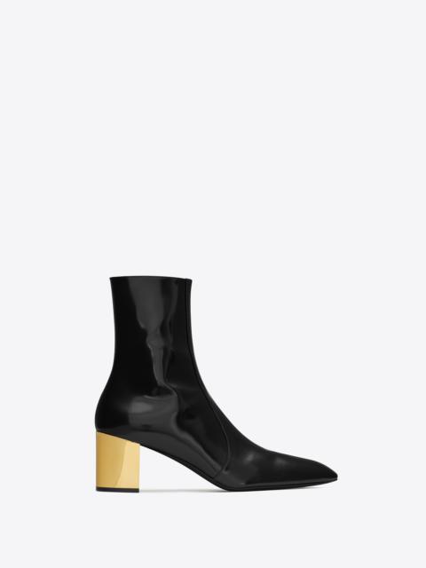 SAINT LAURENT xiv zipped boots in glazed leather