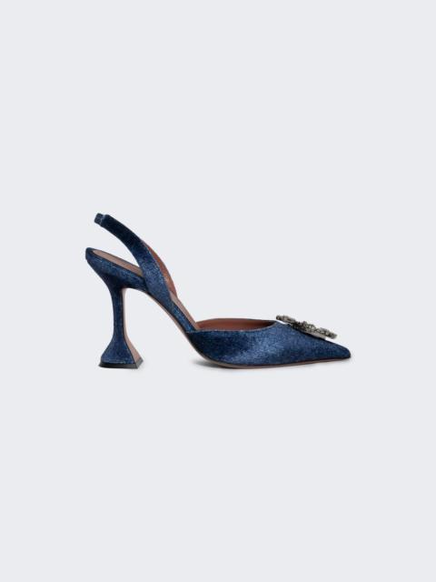 Amina Muaddi Begum Slingpback Pumps 95mm Velvet Denim
