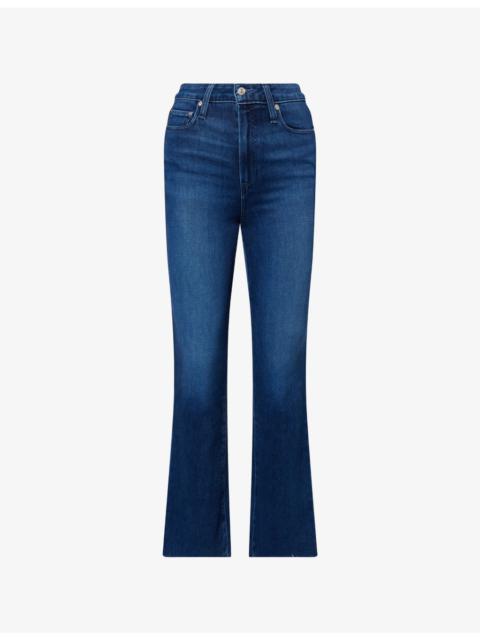 PAIGE Claudine Ankle Flared Raw-Hem Stretch-Denim Jeans