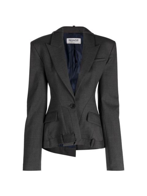 panelled wool single-breasted blazer