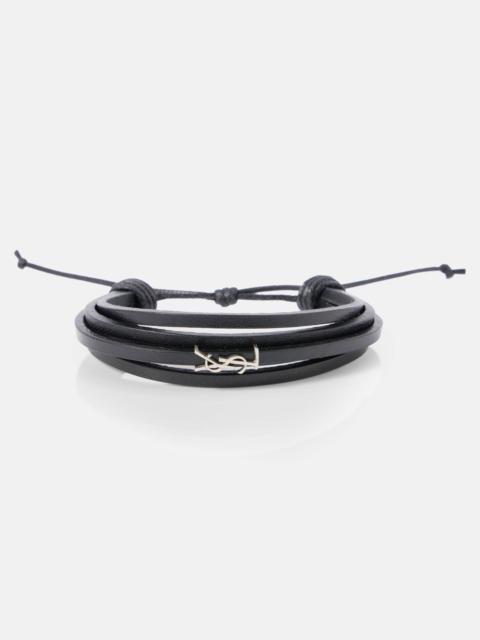 SAINT LAURENT Cassandre leather bracelet