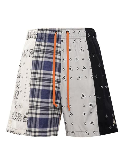Jordan Air Jordan SS22 cashew Plaid Pattern Contrasting Colors Full Print Casual Sports Shorts Multicolor D