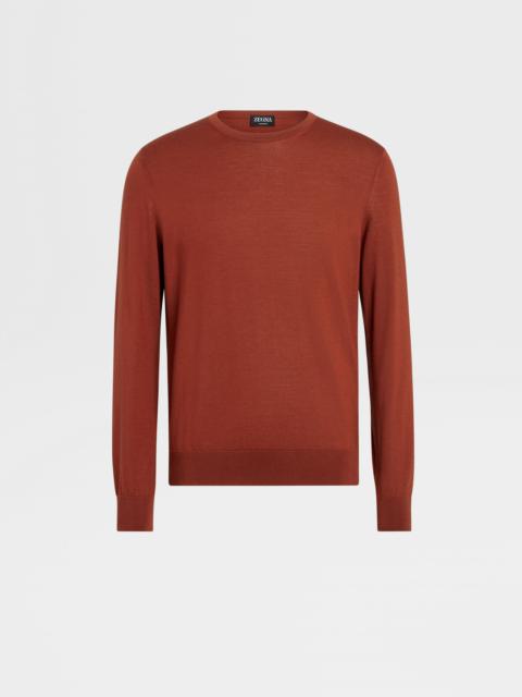 ZEGNA DARK RED CASHSETA CREWNECK