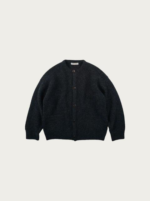 FrizmWORKS Brushed Wool Round Cardigan - Black