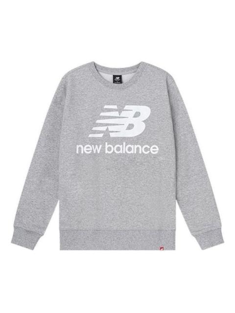 New Balance Essentials Stacked Logo Crew Sweatshirt 'Grey' AMT03560-AG