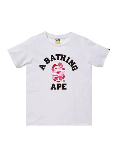 A BATHING APE® BAPE ABC Camo College Tee 'White/Pink'
