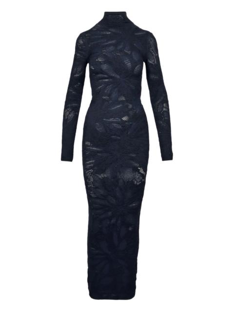 floral high-neck maxi dress