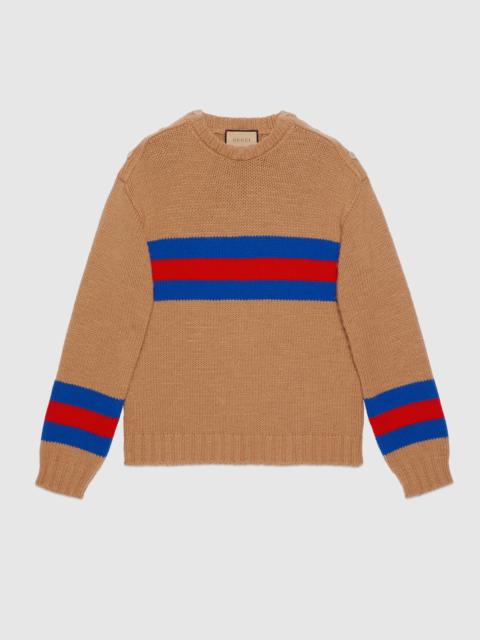 GUCCI Wool mohair sweater with Web intarsia