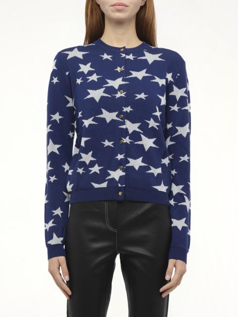 Loewe Lurex Stars Cardigan in Navy