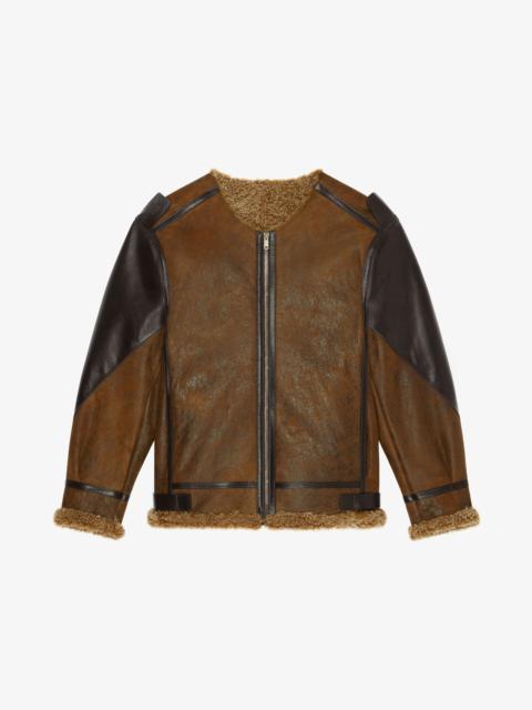 JACKET IN LEATHER AND SHEARLING