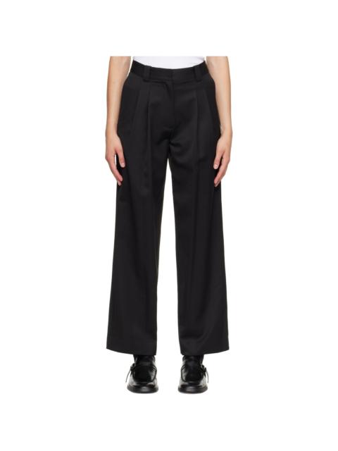 NOTHING WRITTEN Black Frame Wool Trousers