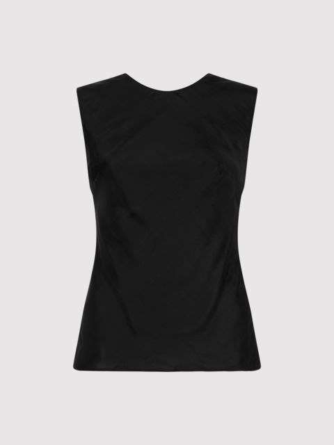 ST. AGNI Pinstripe Silk Top - Black