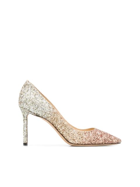 JIMMY CHOO Romy 85mm glitter pumps