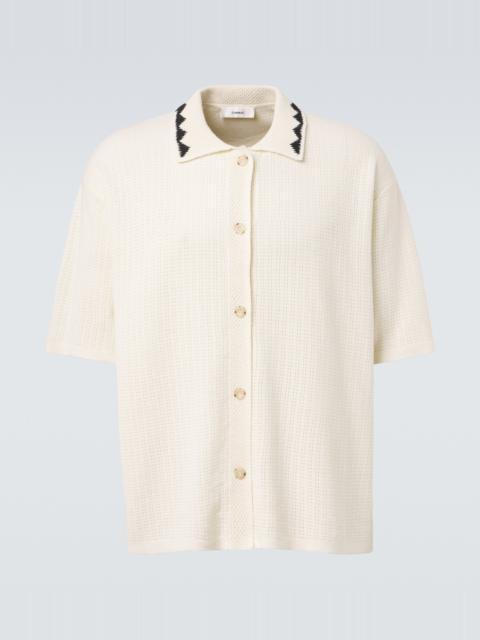 COMMAS Embroidered crochet cotton-blend top