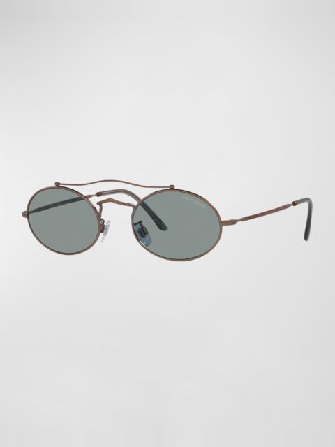 GIORGIO ARMANI Oval Mixed-Media Aviator Sunglasses