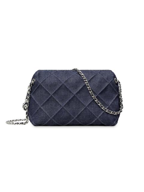 TORY BURCH Women's Fleming Diamond-Quilted Denim Crossbody Bag - Blue
