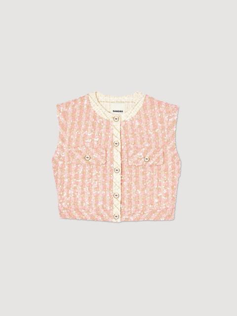 Sandro Sleeveless tweed jacket