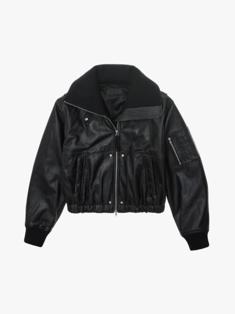 LEATHER BOMBER JACKET