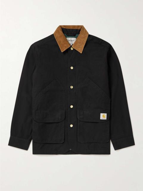 Heston Corduroy-Trimmed Colour-Block Cotton-Canvas Jacket