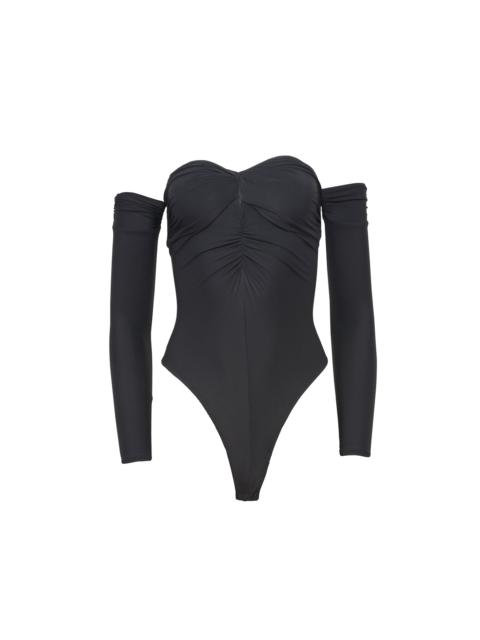 Fleur du Mal Jersey Ruched Bodysuit