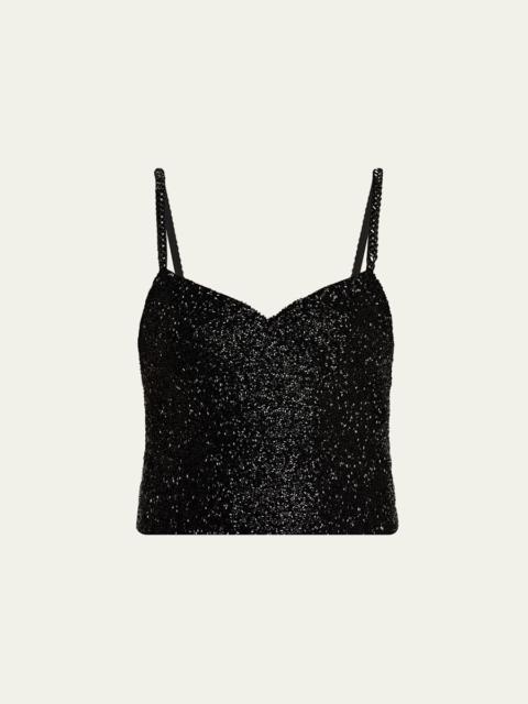 Alice + Olivia Nina Embellished Bustier Top
