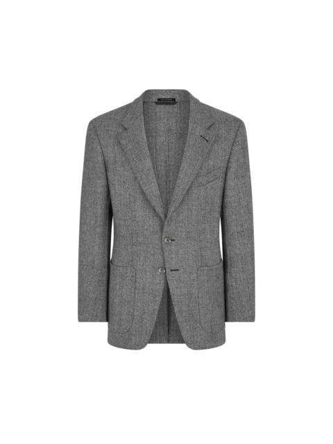 TOM FORD SHARKSKIN HERRINGBONE DOUBLE SPLITTABLE JACKET