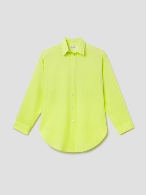 AGOLDE SONA SHIRT IN FONTANA STRIPE/CHARTREUSE
