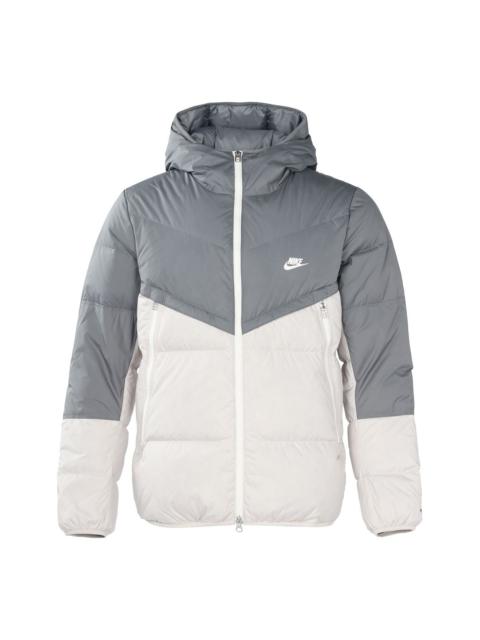 Nike hooded puffer jacket 'Grey White' DV1132-084
